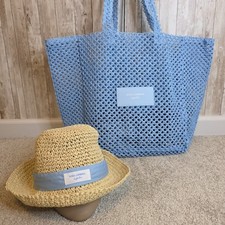 Dolce&Gabbana Summer Beach Straw Large Tote Bag With Matching Sun Straw Hat NWOT