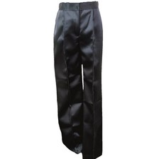 Carolina Herrera Black Wide Leg Pants Sz 2 Made in USA Raw Edge Trousers NWT