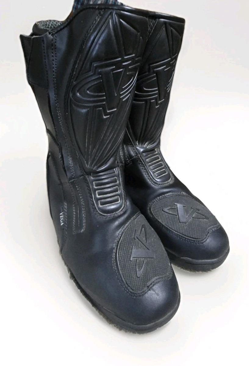 Nitro Vegas Black Racing Motorcycle Boots Men Size 9 | eBay