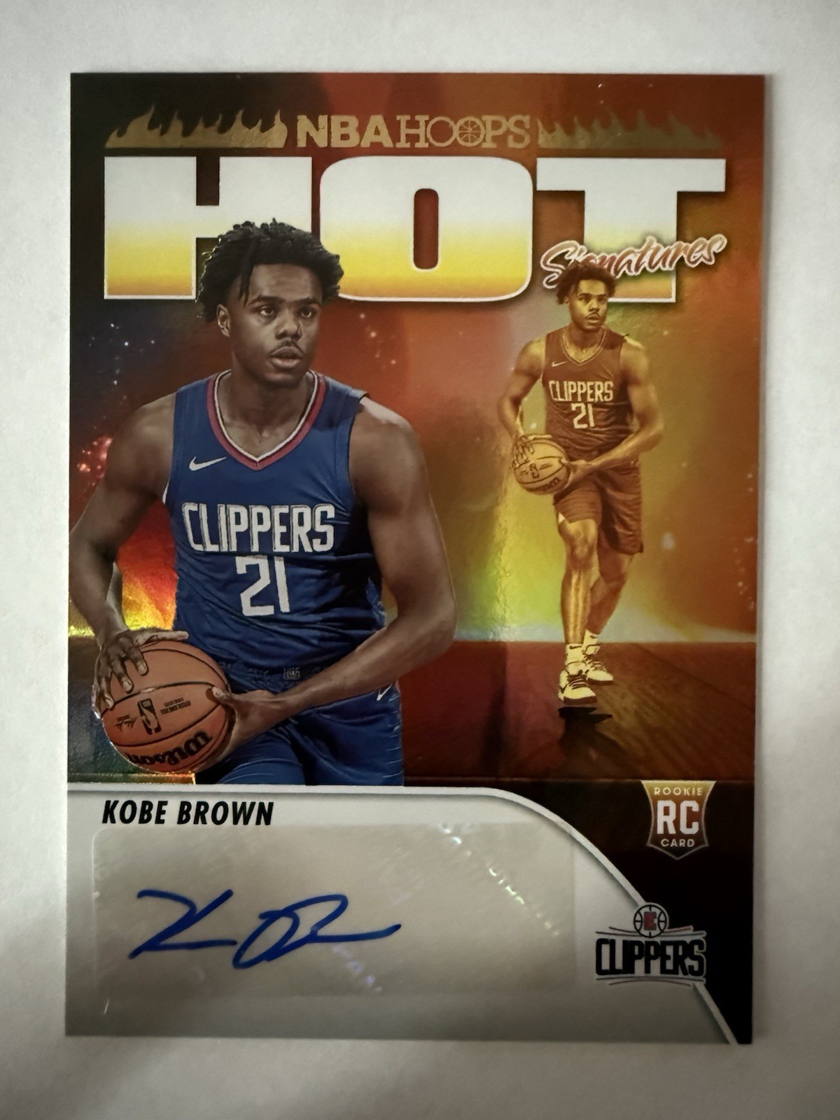 2023-24 Panini NBA Hoops - Hot Signatures Rookies Kobe Brown #HSR-KB (AU, RC)