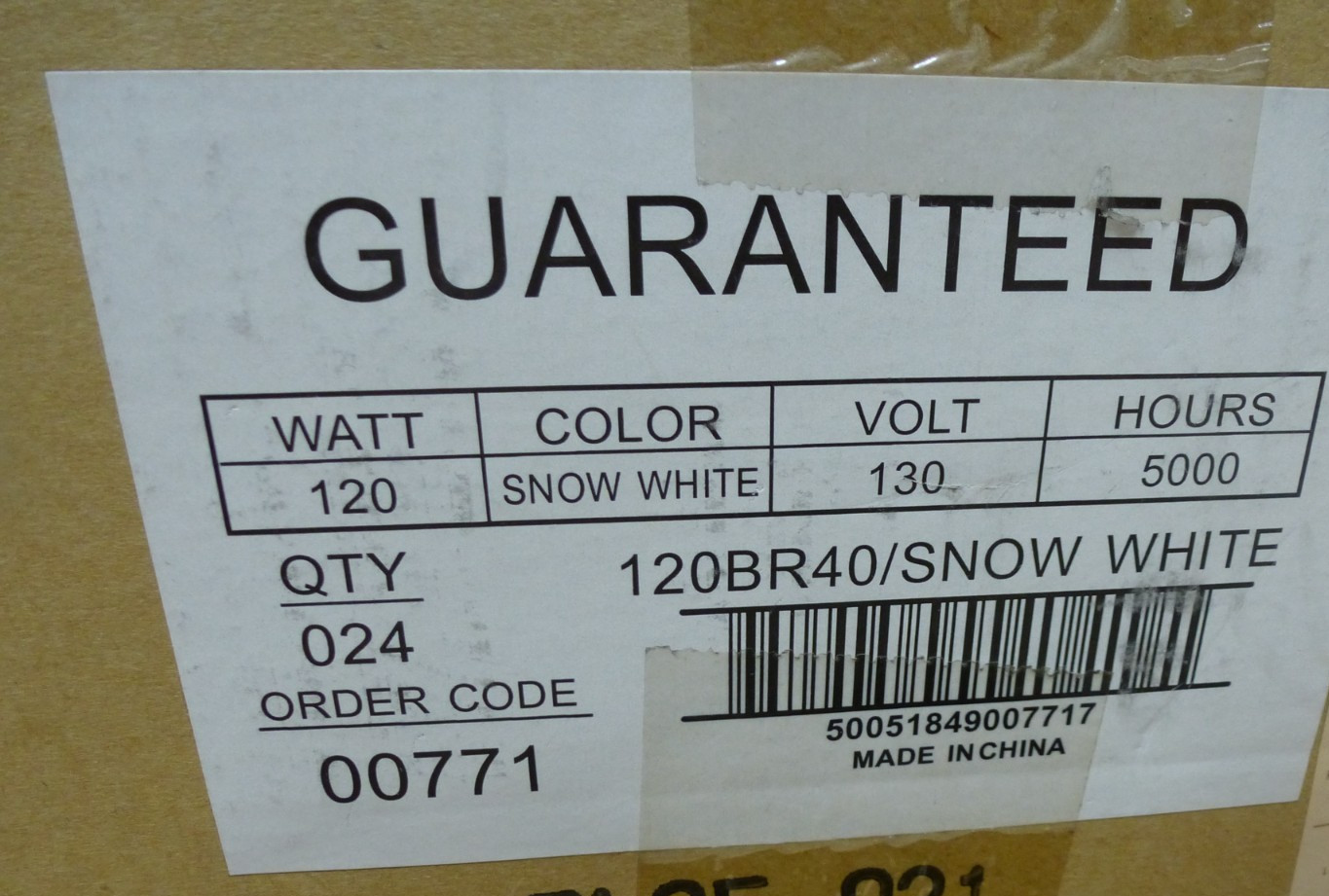 4 Pack 120 Watt Snow White BR40 Long Life Flood Light Bulbs