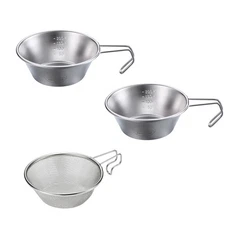 Stainless Steel Camping Sierra Cup 2 PCS Set 310ml with 1 Colander