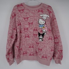 Hello Kitty and Friends Crewneck Sweatshirt Light Pink Large 12-14 AOP