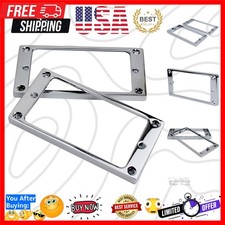 Flat Metal Humbucker Pickup Mounting Ring Set - Bridge Neck Pickups Cover Fra...