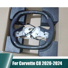 Alcantara Steering Wheel Wheatedcarbon Fiber For Corvette C8 2020-2024