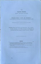 1858 STEAM SHIP "CITY OF SYDNEY" New South Wales Australia Maritime Mail SUEZ