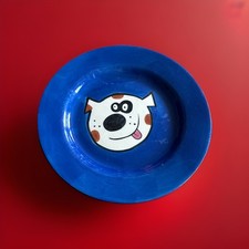 Whittard Of Chelsea Hand Painted  Bouncing Pig Design Blue Ceramic plate (B40)
