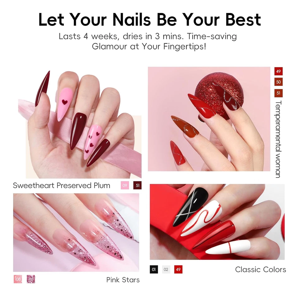 Gel Nagelset 65 Stück mit Lampe 35 Farben UV Nagellack Starterset Base Top Coat  - Bild 3 von 4