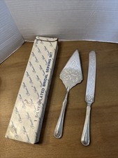 Princess House Silver Plate Cake Server & Knife Bridal Set Pattern #319