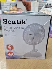 Sentik 6 Inch Clip On Desk Fan Portable Mini Silent. Office Home White UK
