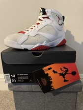 Nike Air Jordan 7 Retro Hare UK 9 bianco rosso argento 304775-125 Bugs Bunny