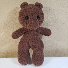 Handmade Crocheted Amigurumi Teddy Bear Plush Toy EUC