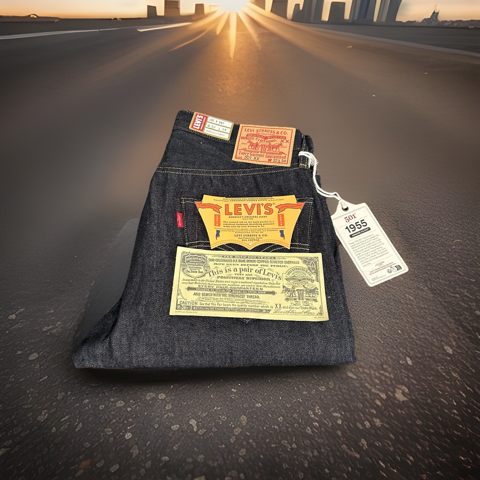 🇯🇵LVC 501 XX 1955 Selvedge 32 LEVI’S Vintage Clothing STF Made In Japan Big E