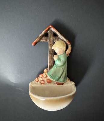 Vintage Holy Water Font Hummel Style Praying Child Japan