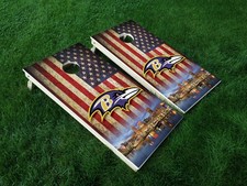 VINYL WRAPS Cornhole Board DECALS Baltimore Ravens 03 Purple Bag Game Sticker