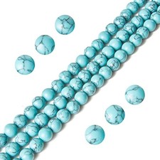 100pcs 8mm Blue Turquoise Beads Natural Gemstone Beads Round Loose Bea