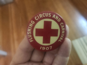 1907 Pinback button,Flushing Circus and Carnival Pinback    New York