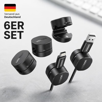 UGREEN Kabelhalter Magnetisch Selbstklebend Kabel Organizer Kabelclips 6er