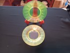 Vintage Two Vaseline Stretch Glass 6" — photo 6