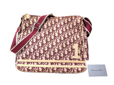 Borsa a tracolla Christian Dior Trotter in pelle PVC bordeaux