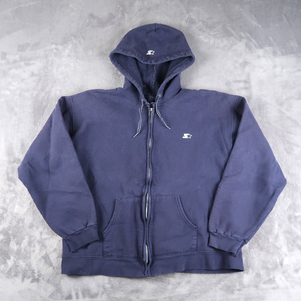 ジャケット・アウター Good Enough 00s Zip up Sweat Jacket Vintage 2000s Y2K Starter Faded Blue Zip Up Hoodie M Medium
