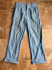 Vintage 1960s 1970s US Navy Denim Cotton Jeans Blue Bell Bottom 28x28 Zipper VTG