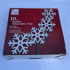 Home Accents Holiday 10" Snowflake Pathway Lights - 4 Pack - Indoor/Outdoor