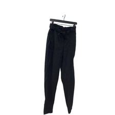 Elevenses Anthropologie Black Linen Blend Elastic Waist Cargo Pants S RN66170