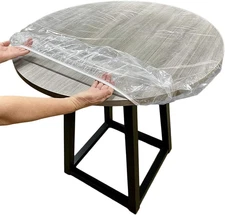 Clear Plastic round Table Cover - Heavy Duty Transparent Vinyl Tablecloth...