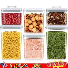 Airtight Pop Top Containers Set Stackable Dry Food Storage BPA Free 6 pcs New