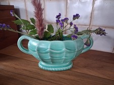 Vintage 1930s Green Planter Mantle Vase Art Deco