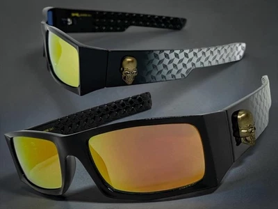 Hardcore Gangster Biker Choppers Sonnenbrille Dick Quadrat Schwarz Rahmen Gold - Bild 1 von 4