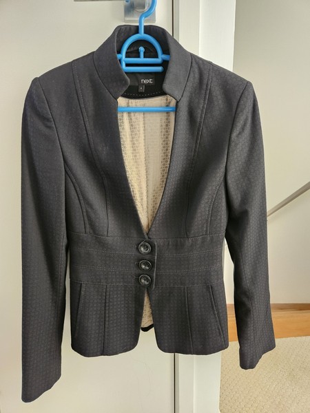 Next Professional Black Jacquard Lined Blazer Jacket, Button,Size6