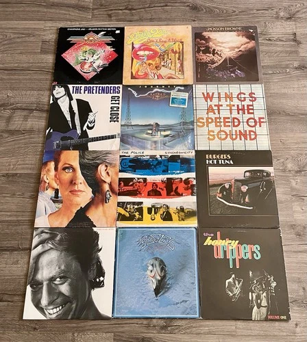 Classic Rock LP Lot 12 Vintage Vinyl Albums Journey Eagles Police Styx McCartney