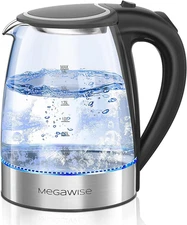 Electric Kettle, 1.8L Borosilicate Glass Tea Kettle with LED Light, Auto Shut-Of