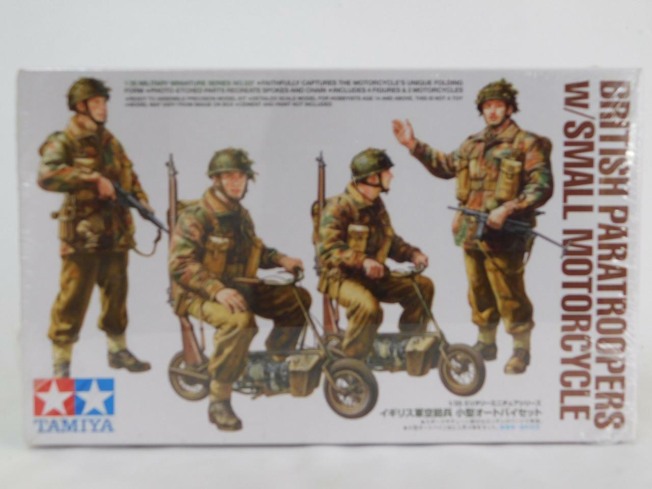 1/35 Tamiya British Paratroopers w/ Small Motorcycles Plastic Model Figures Kit