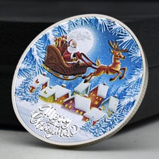 Merry Christmas Gift Silver Plating Memorial Coin Happy New Year Ornament Medal
