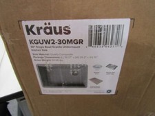 Kraus KGUW2-30MGR 30 in. Undermount Granite Composite Single Bowl Kitchen Sink