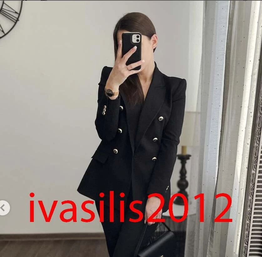 Zara black double breasted clearance blazer