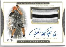 2019-20 Panini National Treasures NBA Patch Autograph LAMARCUS ALDRIDGE 03/25