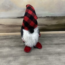 Pottery Barn Christmas Decor Gnome Red Buffalo Check Medium Multicolor NWOT
