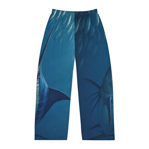 Blue Marlin Print Pajama Pants