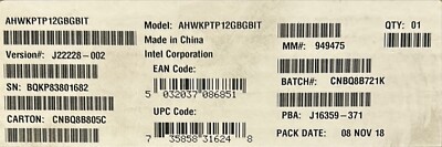 Intel AHWKPTP12GBGBIT Spare 12Gb SAS Bridge Board SAS without RAID NEW BULK