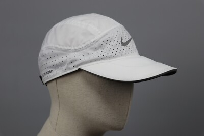NIKE Dri-Fit ADV Aerobill Tailwind Running White Polyester 5 Panel Cap One Size