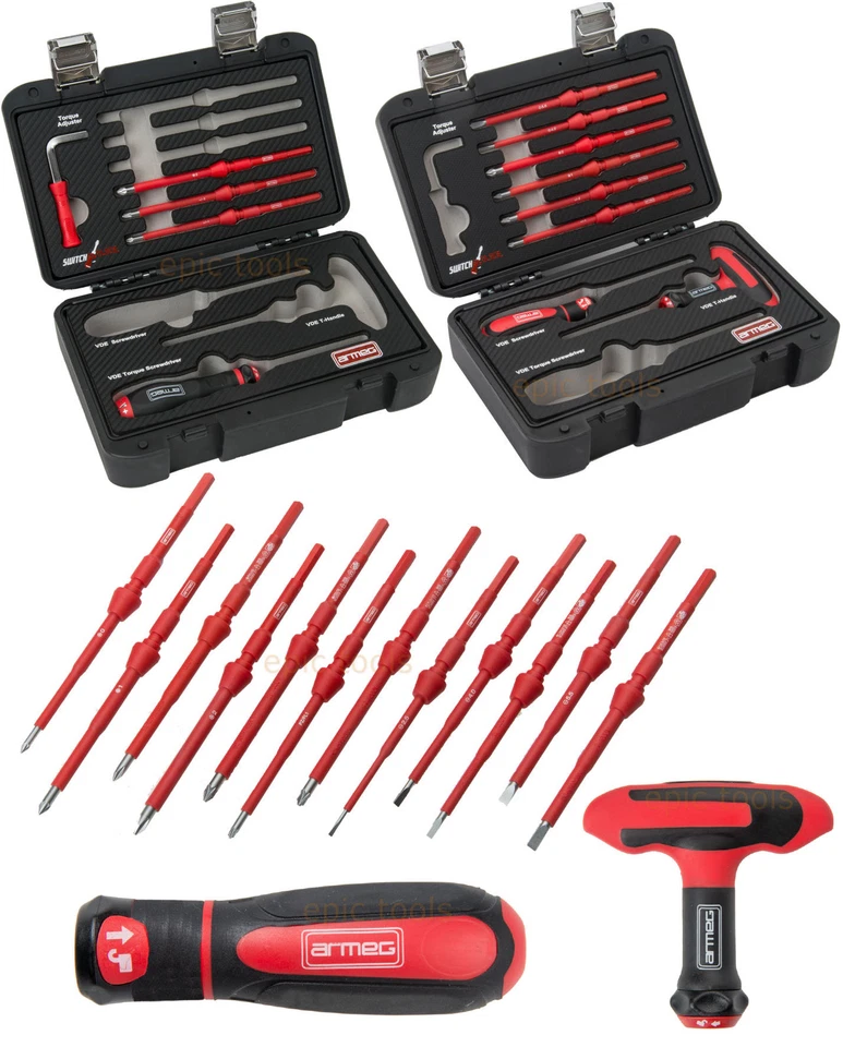 ARMEG SwitchBlade 5 Pce Torque Or 8 Pce Screwdriver Sets, Handles & Spare Blades
