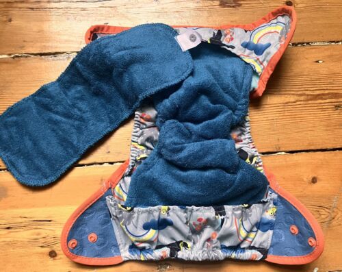 BAMBOO POP IN REUSABLE NAPPY POPPER FASTENING BIRTH TO POTTY NEW TOUCAN DESIGN - Picture 9 of 9
