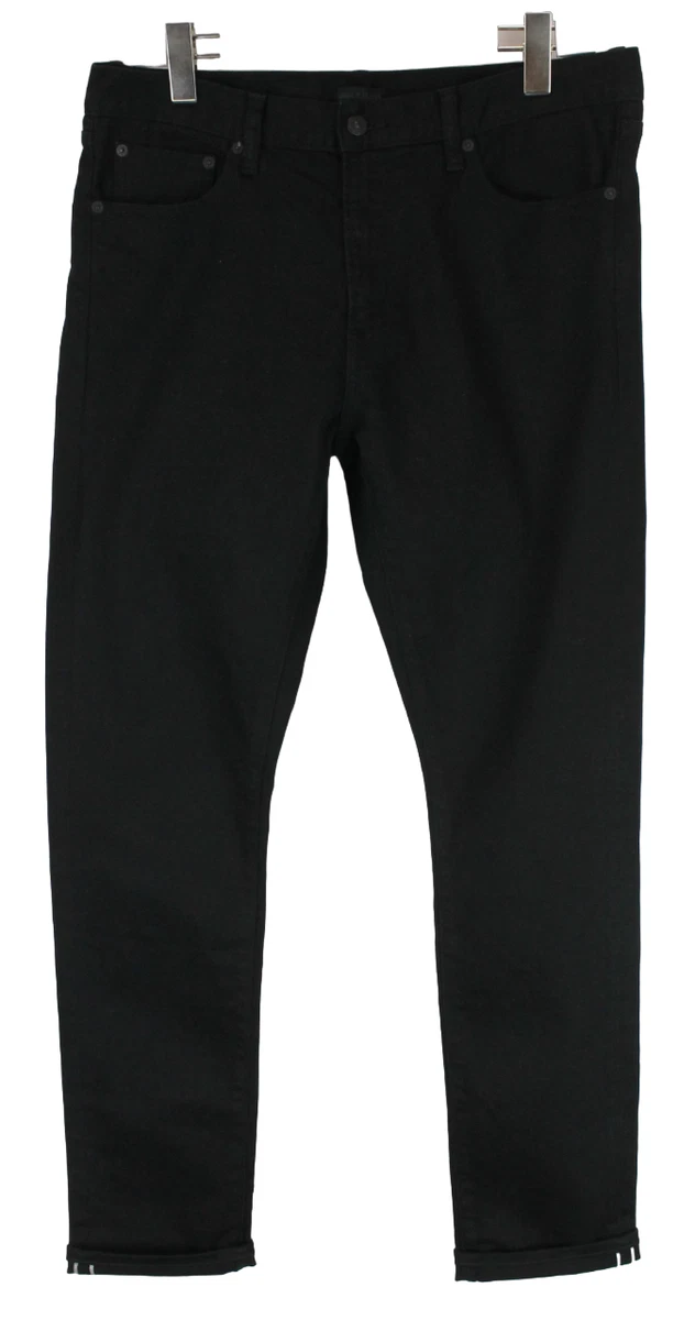 Uniqlo Jeans Uomo W34 L34 Cimossa Slim Fit Zip Fly Jeans Nero eBay