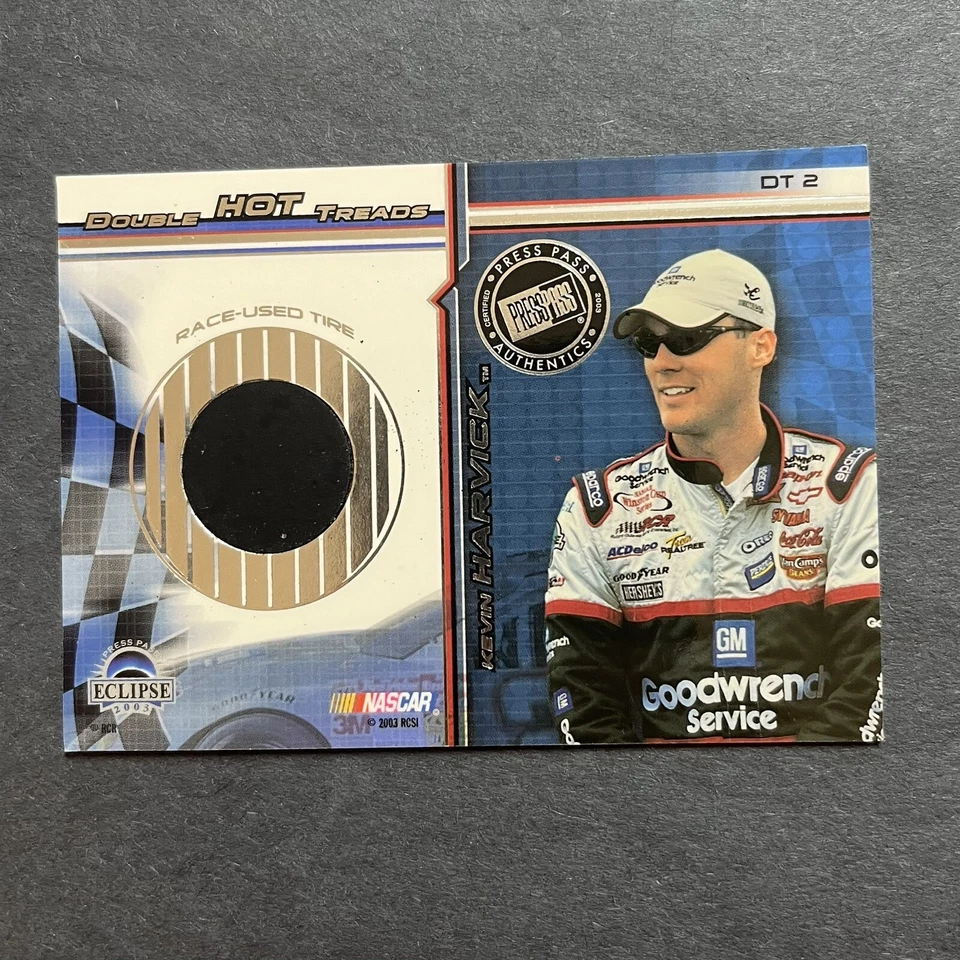 2003 Press Pass Relic Kevin Harvick Robby Gordon Double Hot Treads Tire /999 - Image 2 of 2