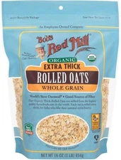 3 PACK Bob's Red Mill Organic Extra Thick Rolled Oats 32 oz Each EXP: 2026
