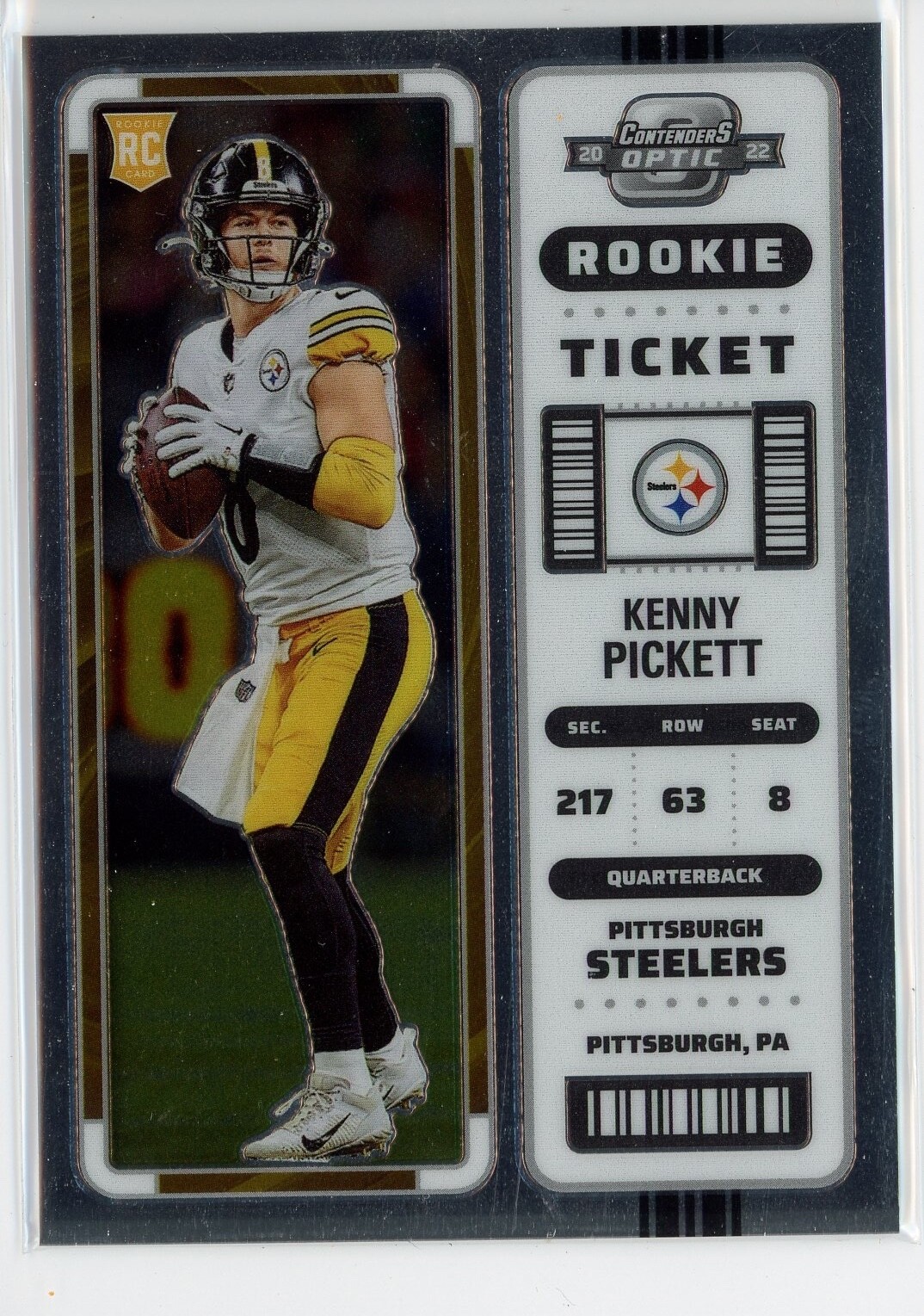 2022 Kenny Pickett -Panini Contenders Optic - Rookie Ticket card #84 Steelers